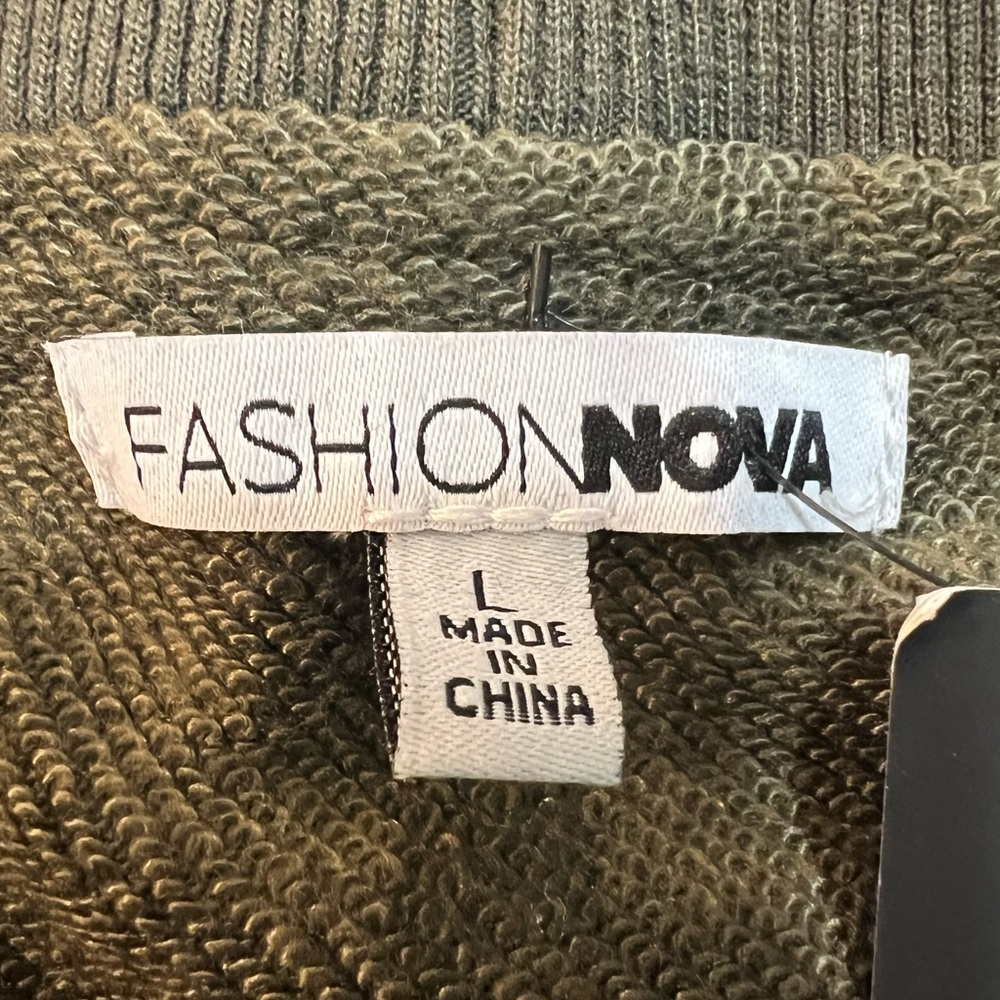 Fashion Nova Ready For‎ The Weekend Olive Sweatshirt. Size Large. NWT. - Picture 3 of 12
